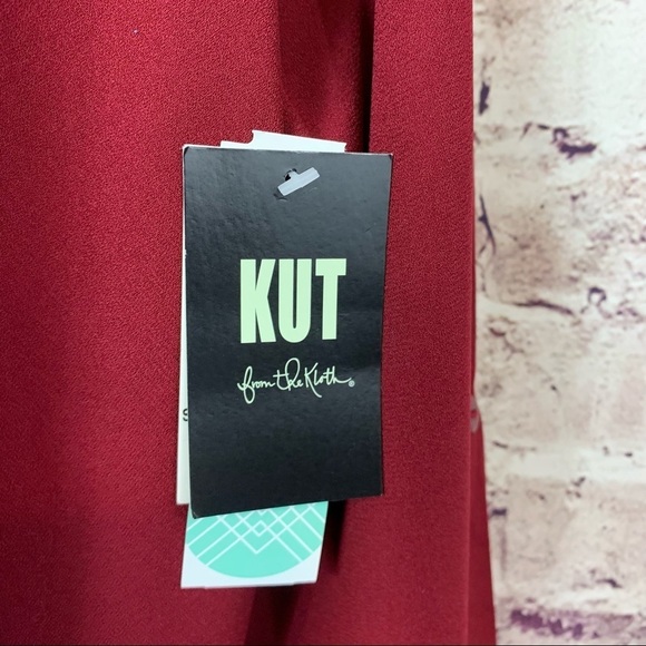 Kut from the Kloth Burgundy Wrap Long Sleeve Blouse - Picture 11 of 14